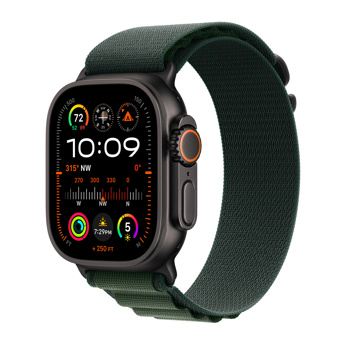 Apple Watch Ultra 2 49mm Cellular (Fekete Titánium-Alpesi Szíj-Sötétzöld) (M) Apple Garancia