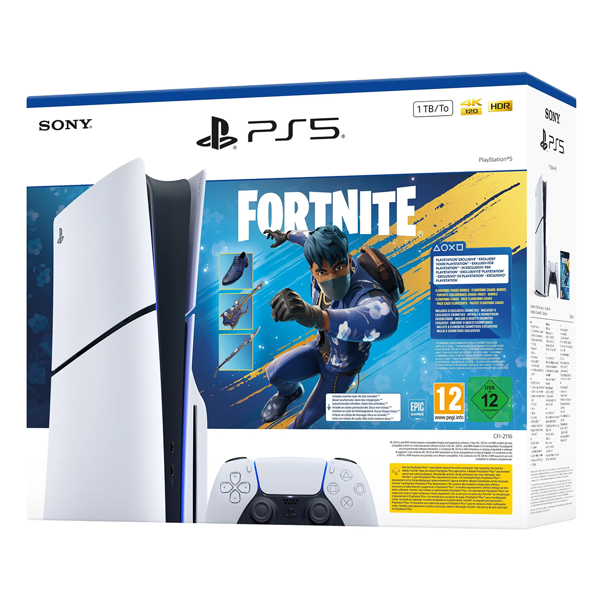 Sony Playstation 5 Disc Edition 1TB Slim White + Fortnite: Flowering Chaos (Fehér)