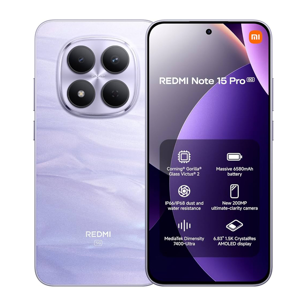 Xiaomi Redmi Note 15 Pro 5G Dual-SIM 256GB 8GB RAM (Lila)