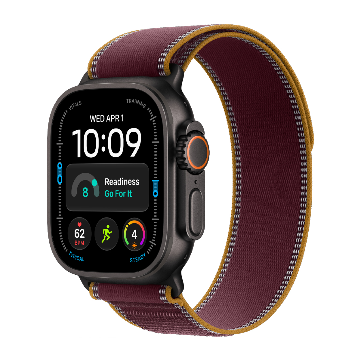 Apple Watch Ultra 4 49mm 5G (Titánium Fekete-Burgundi Szövetszíj) (M/L) Apple Garancia